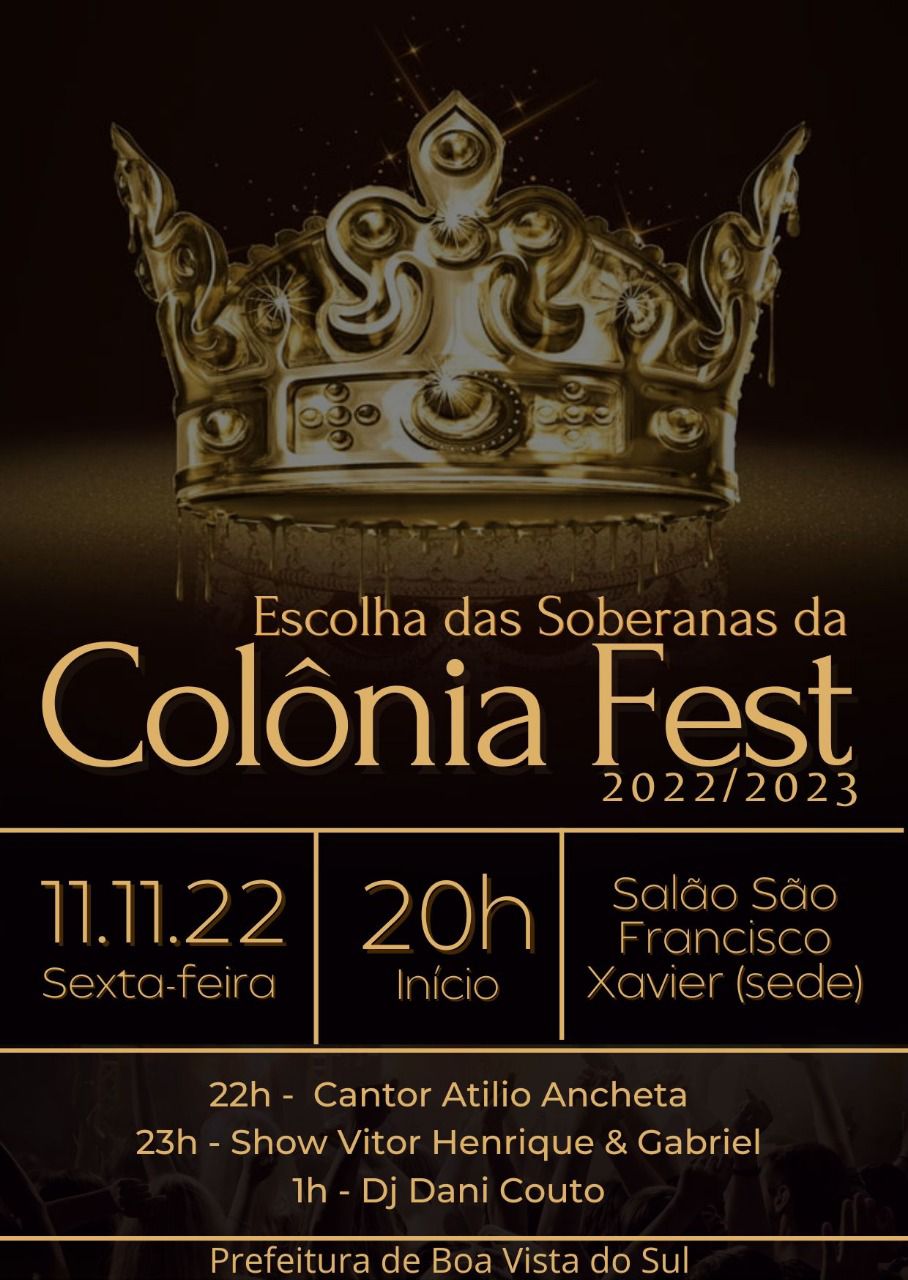 ESCOLHA DA SOBERANA DA COLÔNIA FEST